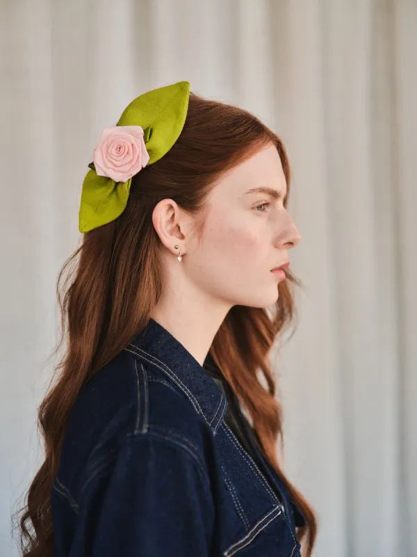 Rosetta linen hair clip - 2 Colour options sold by Heirloom Hats