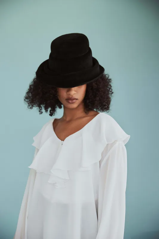 Ripple - Black (SIZE SMALL) sold by Heirloom Hats