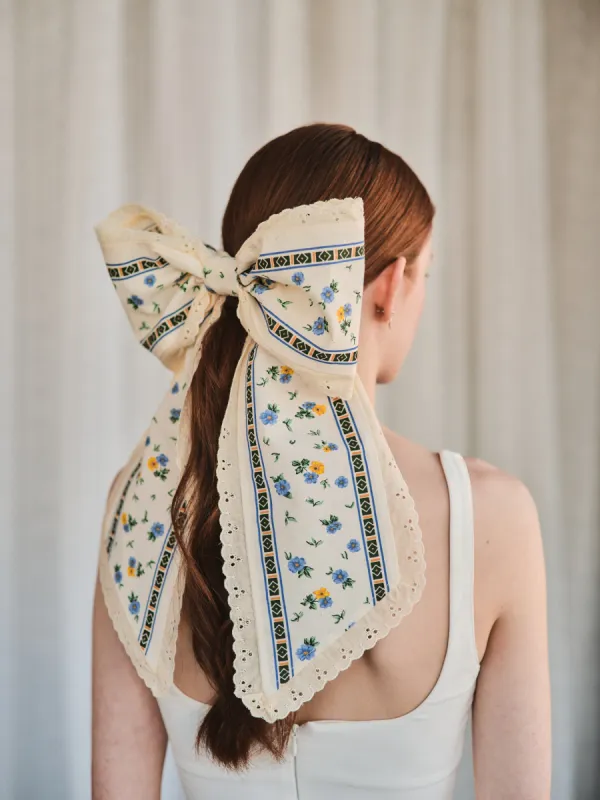 Periwinkle - Oversized bow on comb sold by Heirloom Hats