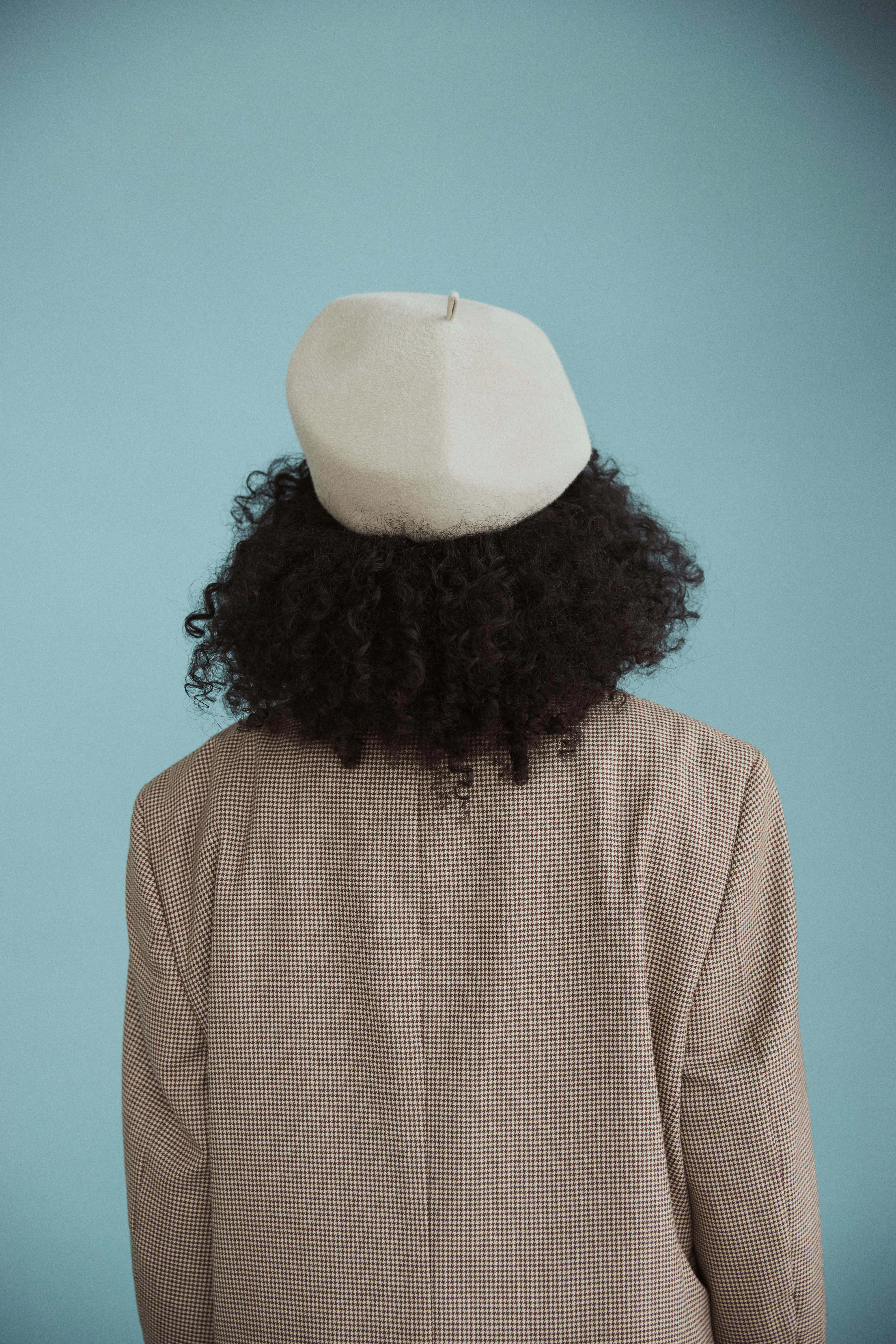 Harbin - Sculptural Structured Beret in Velour Rabbit Felt - Silverbelly sold by Heirloom Hats product image thumbnail 4