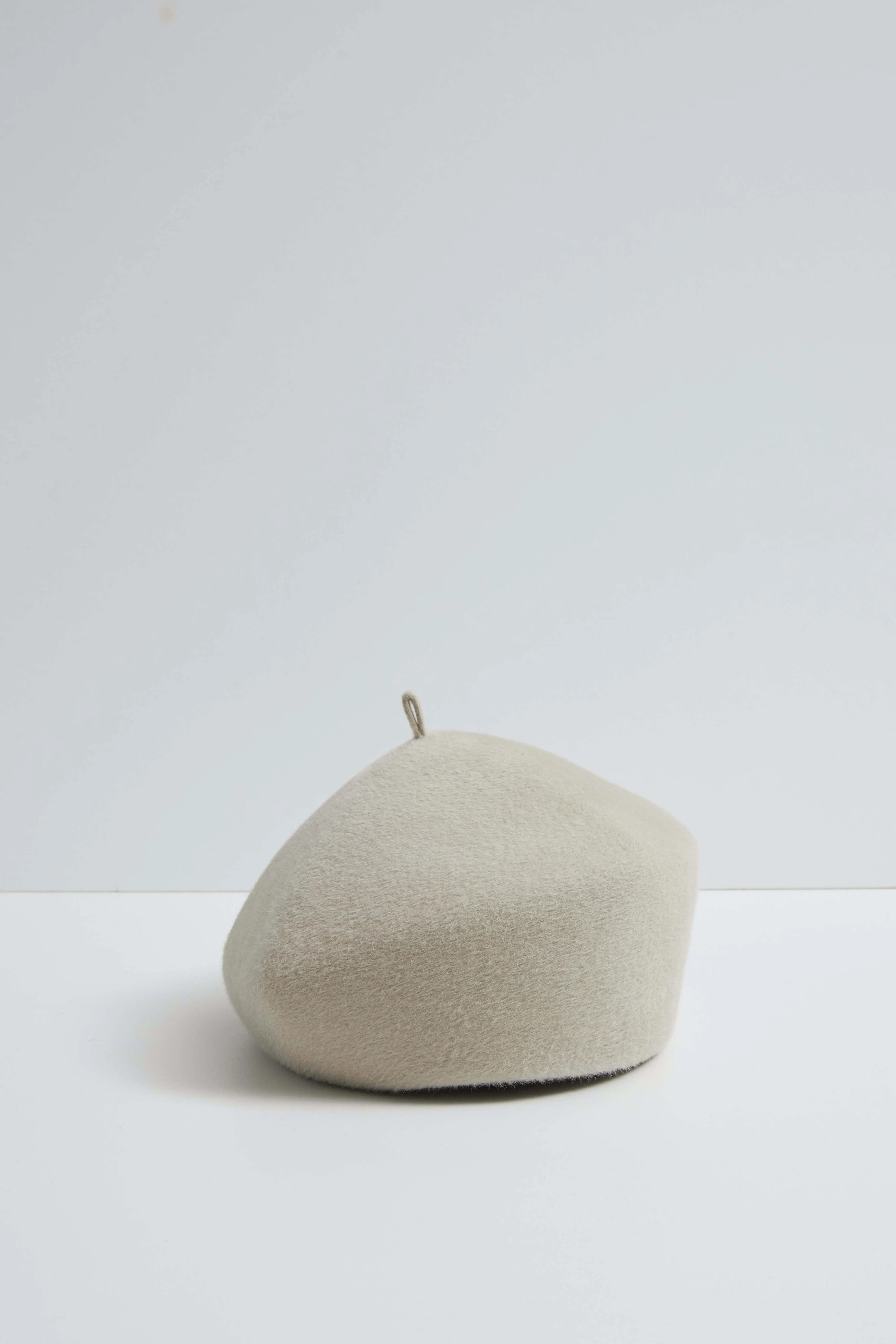 Harbin - Sculptural Structured Beret in Velour Rabbit Felt - Silverbelly sold by Heirloom Hats product image thumbnail 3