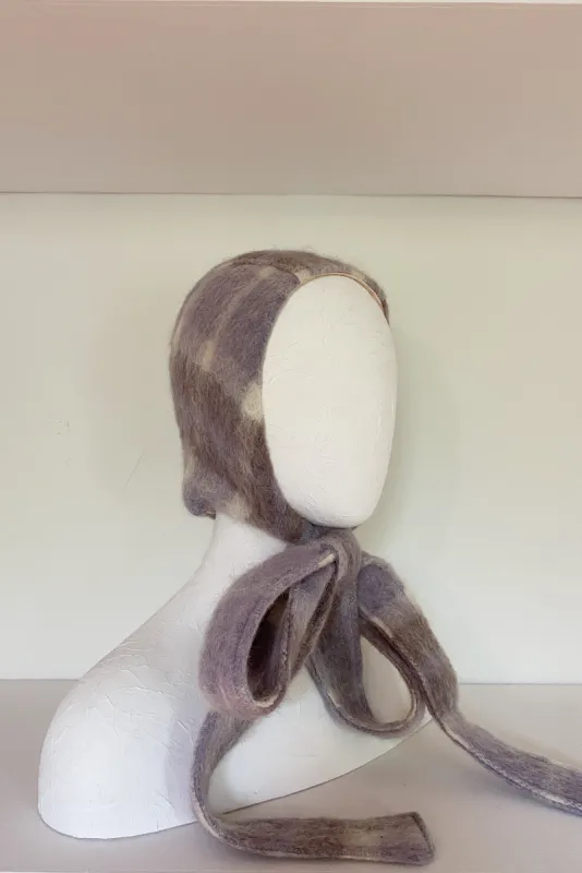 Shepherd's daughter bonnet - Lilac plaid mohair (SAMPLE) sold by Heirloom Hats