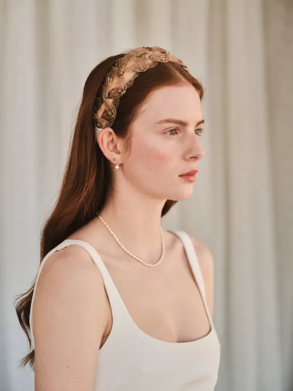 Entwine vintage straw headband - Bronze sold by Heirloom Hats