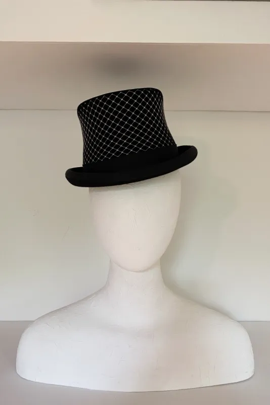Black cabaret mini top hat (ONE SIZE) sold by Heirloom Hats