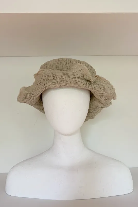 Linen bucket hat (SAMPLE SIZE MEDIUM) sold by Heirloom Hats