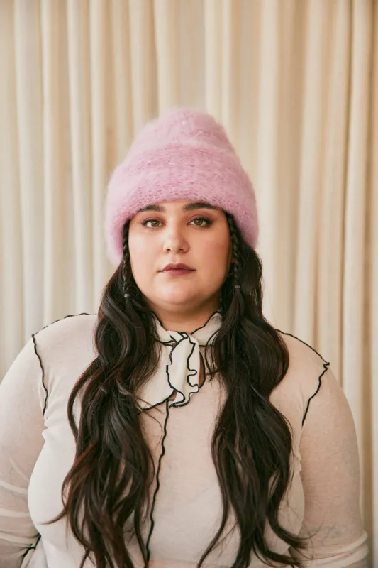 Cloud mohair beanie | Orchid pink sold by Heirloom Hats