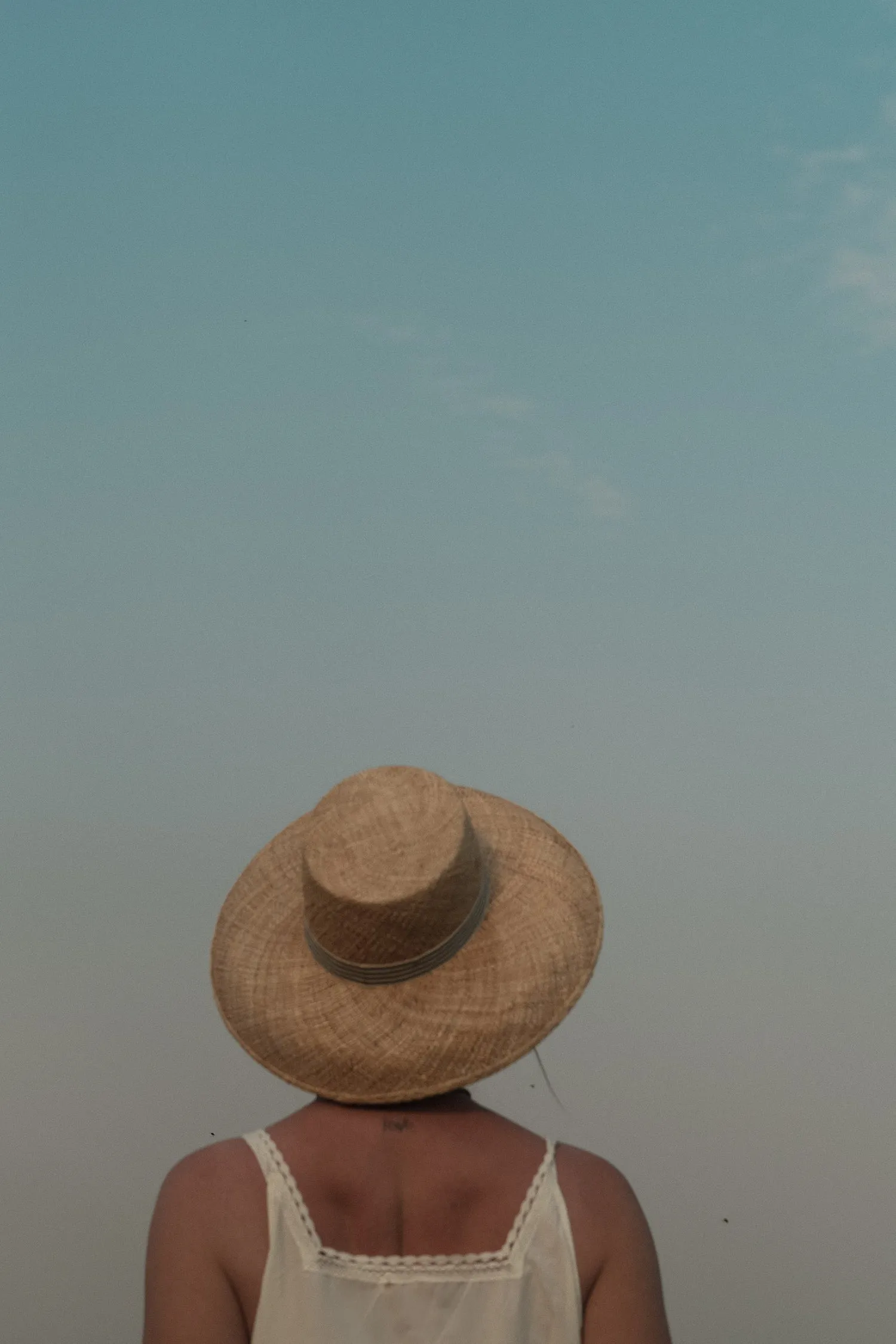 Calcarella – Classic Wide Brim Straw Boater Hat - Striped Detachable Ribbon sold by Heirloom Hats product image thumbnail 3