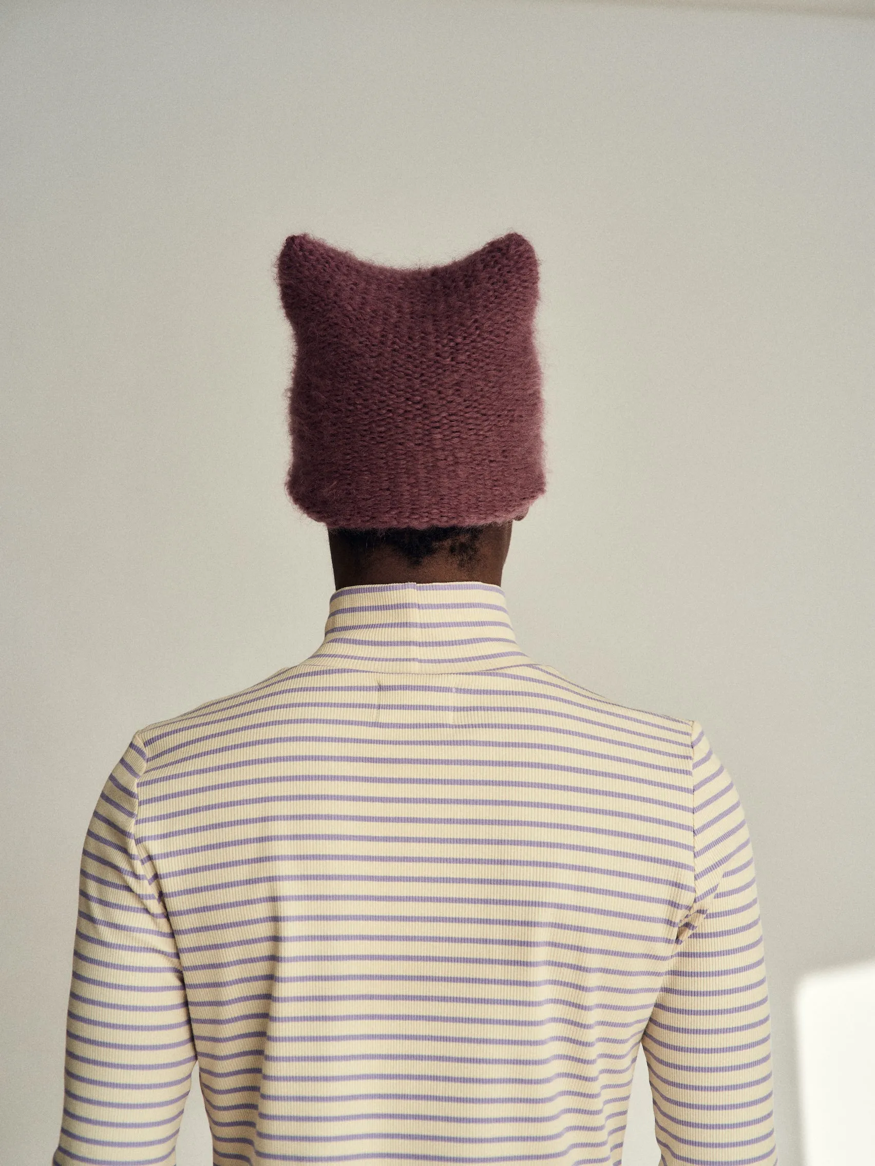 Purr mohair beanie | Plum sold by Heirloom Hats product image thumbnail 2