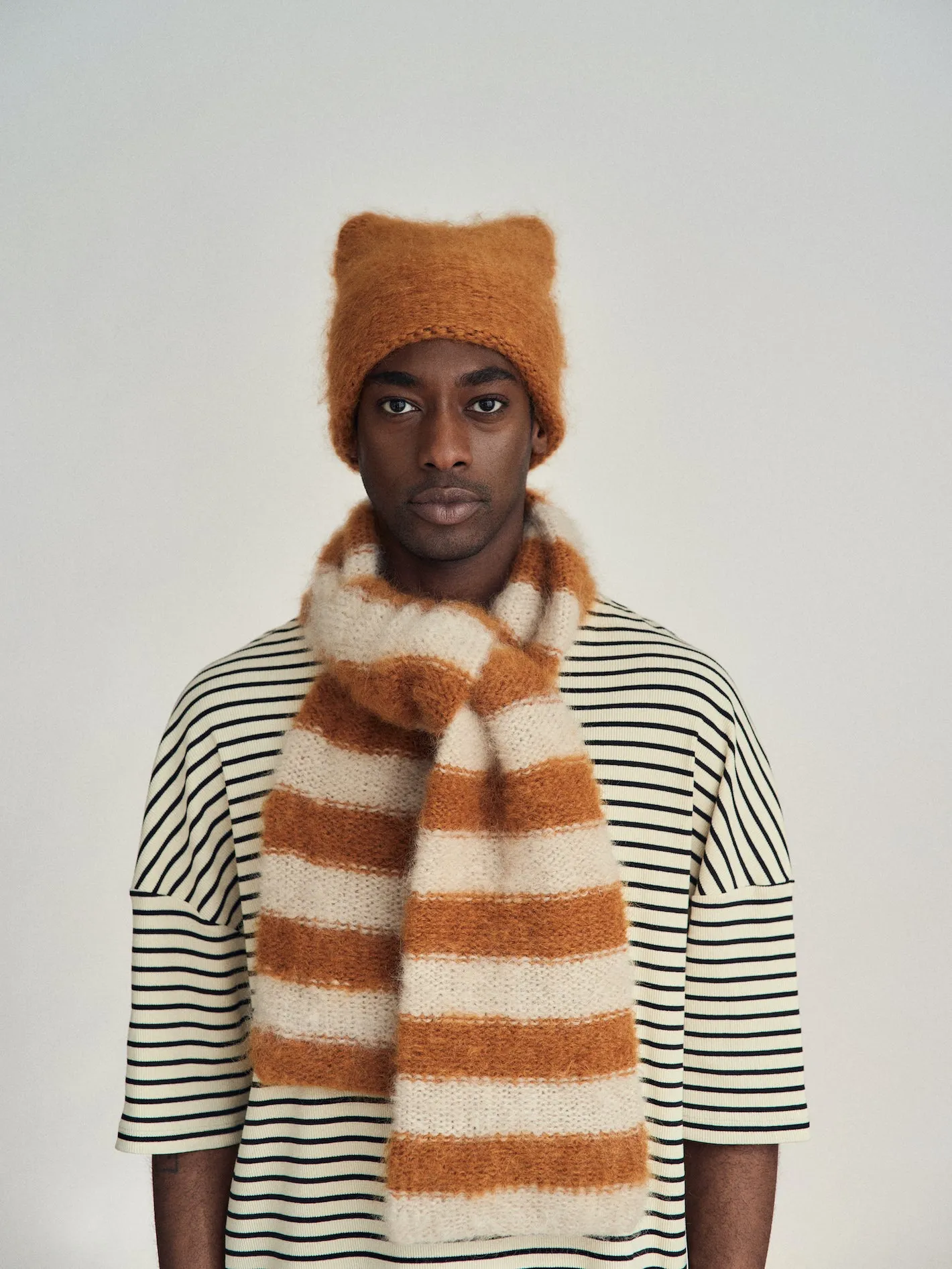 Purr mohair beanie | Golden Latte sold by Heirloom Hats product image thumbnail 4