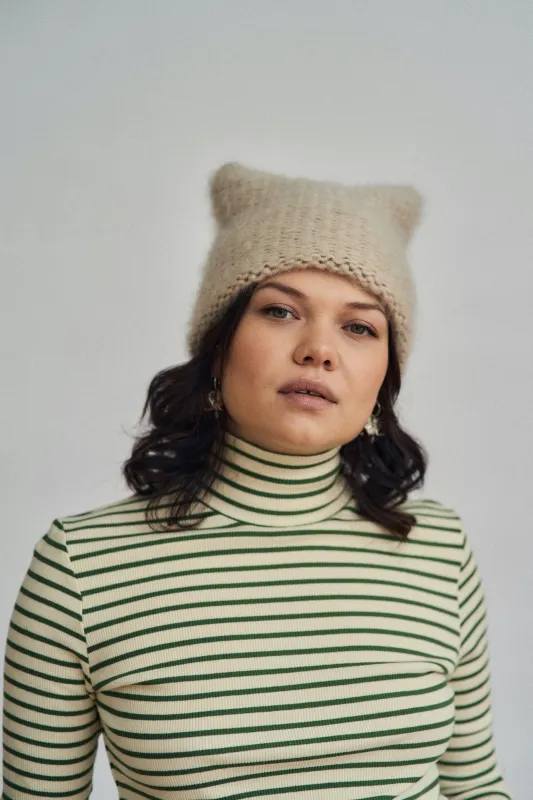 Purr mohair beanie | Oat sold by Heirloom Hats