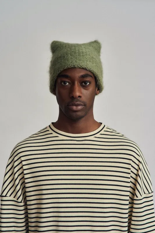 Purr mohair beanie | Sage green sold by Heirloom Hats