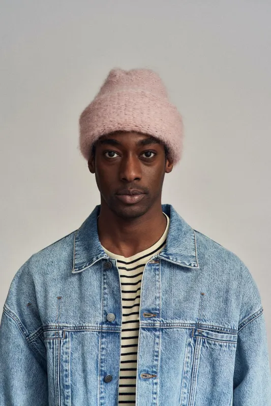 Cloud mohair beanie | Pearly Pink sold by Heirloom Hats