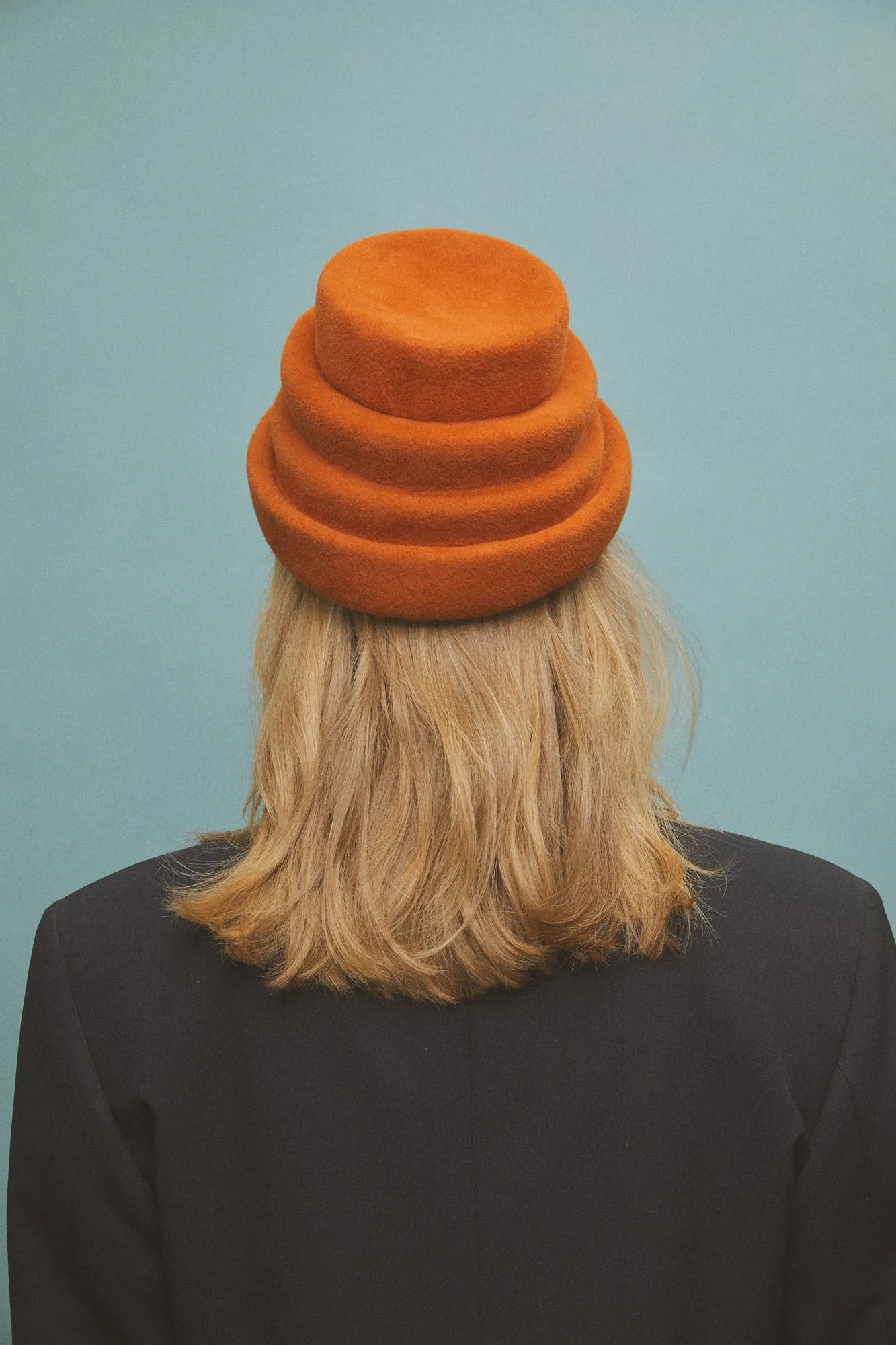 Steppe | Tiered Statement Felt Hat | Persimmon sold by Heirloom Hats product image thumbnail 3