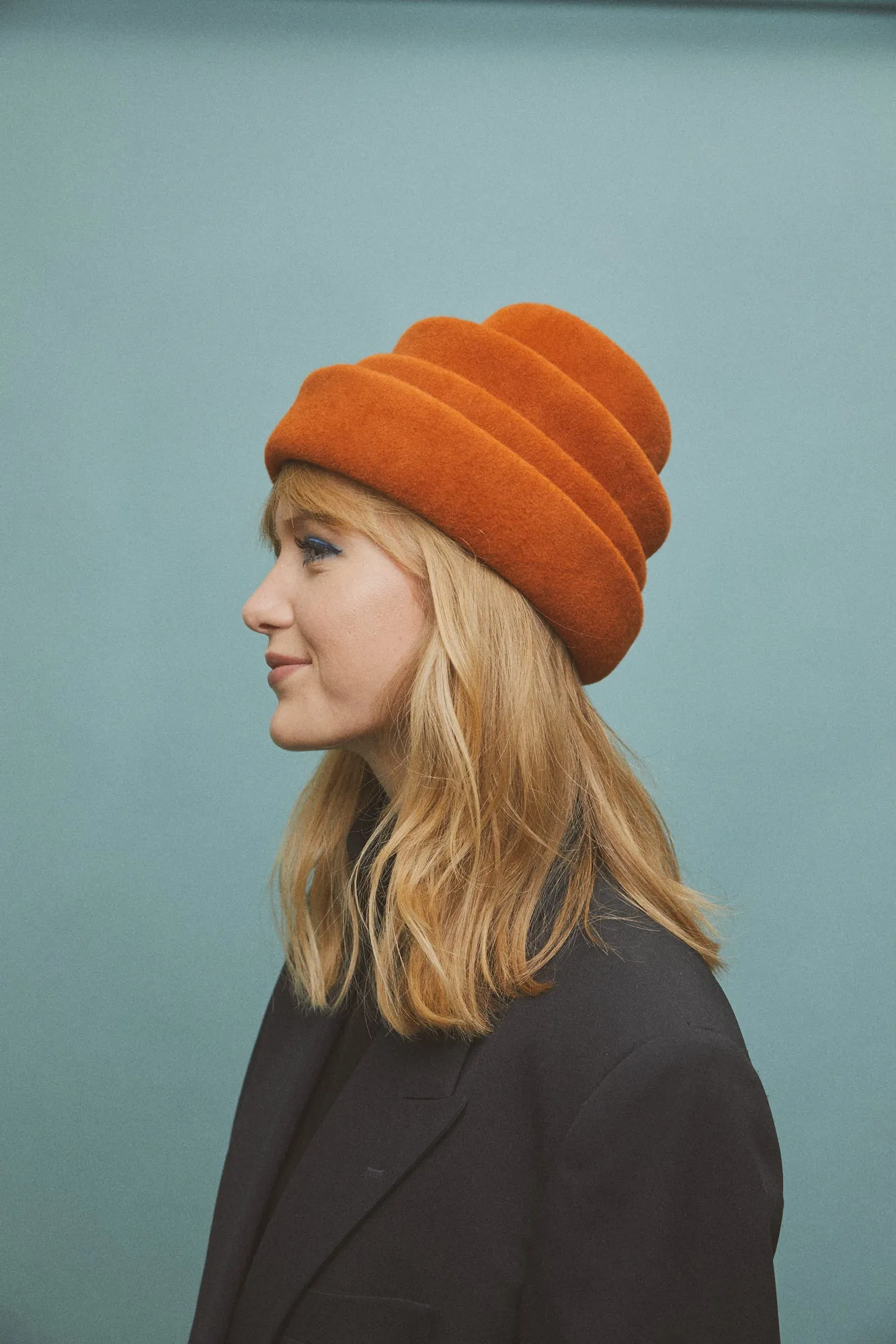Steppe | Tiered Statement Felt Hat | Persimmon sold by Heirloom Hats product image thumbnail 2
