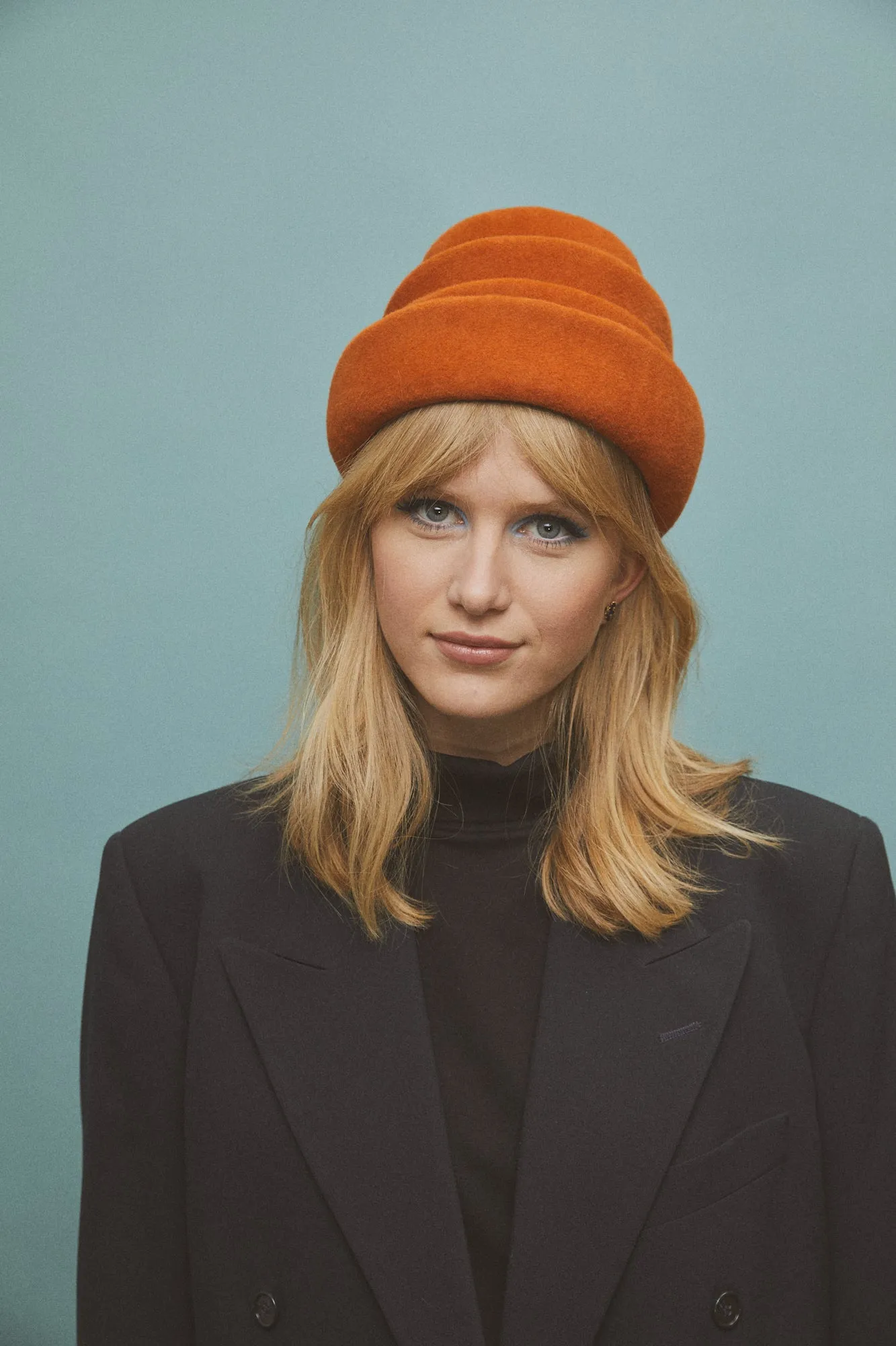 Steppe | Tiered Statement Felt Hat | Persimmon sold by Heirloom Hats