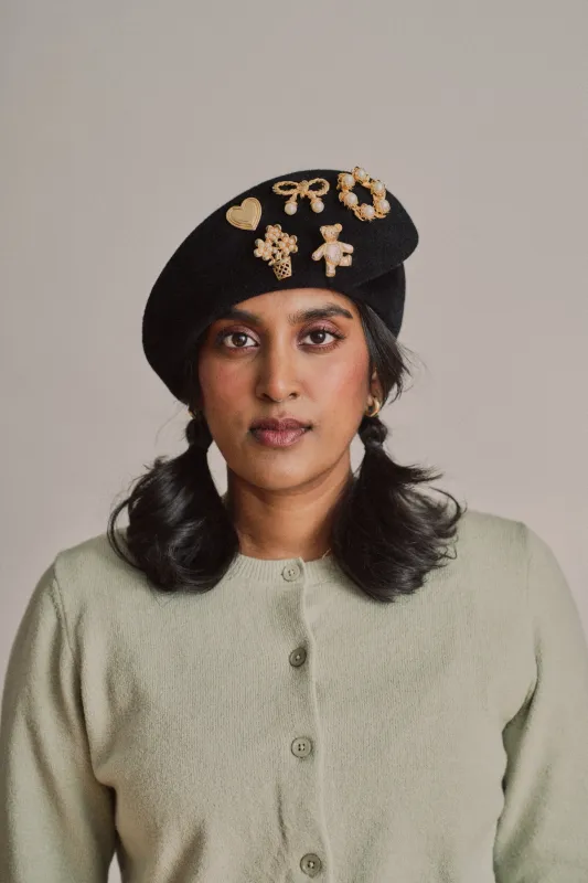 Arc - Brimless Felt Hat - Black made by Heirloom Hats