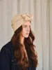 Parelli knotted turban hat - Cream linen sold by Heirloom Hats
