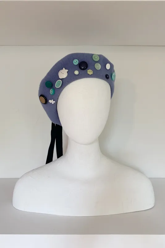 Classic french beret with vintage button sold by Heirloom Hats