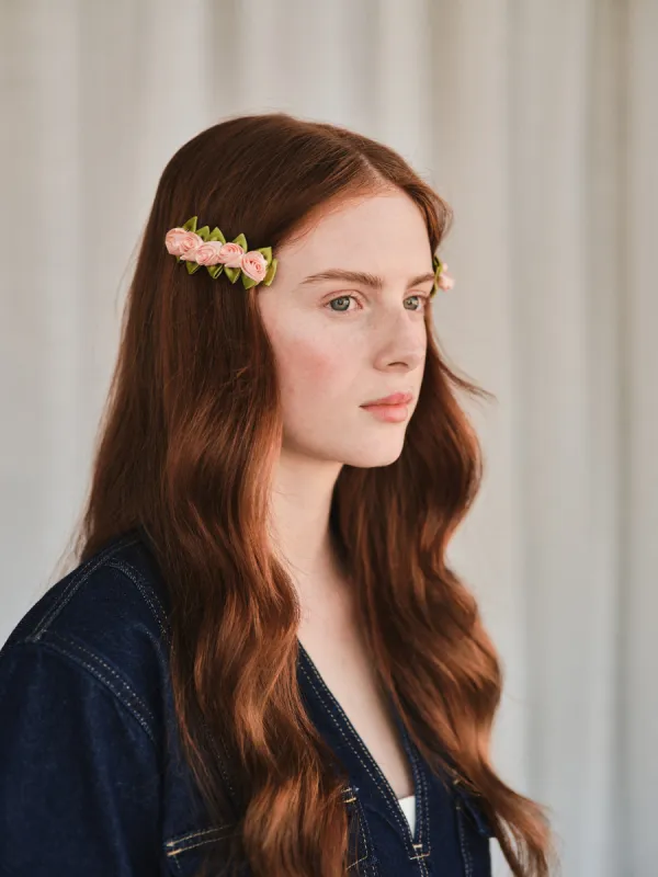 Rose bush hair clip - 2 colour options sold by Heirloom Hats