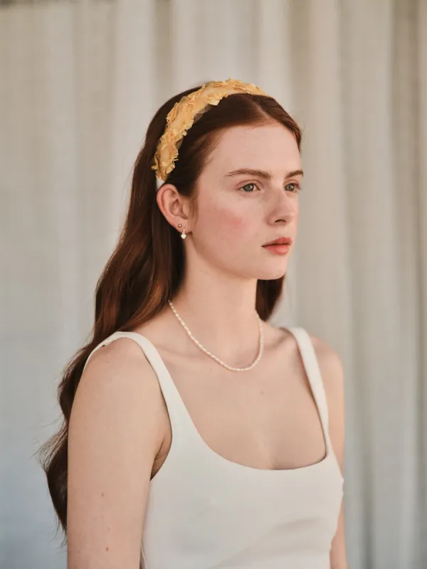 Entwine vintage straw headband - Gold sold by Heirloom Hats