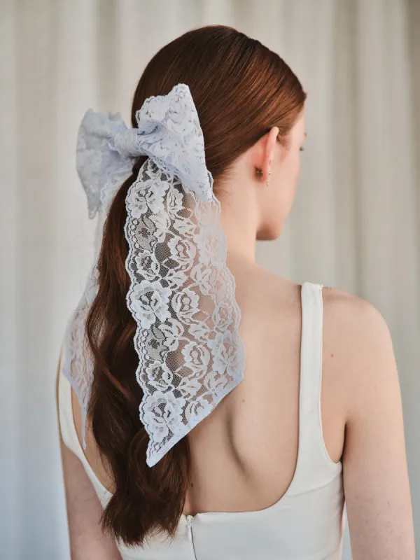 Lacey - Oversized bow on french barrette - Icy lilac sold by Heirloom Hats