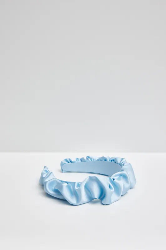Clueless headband / Light blue satin sold by Heirloom Hats
