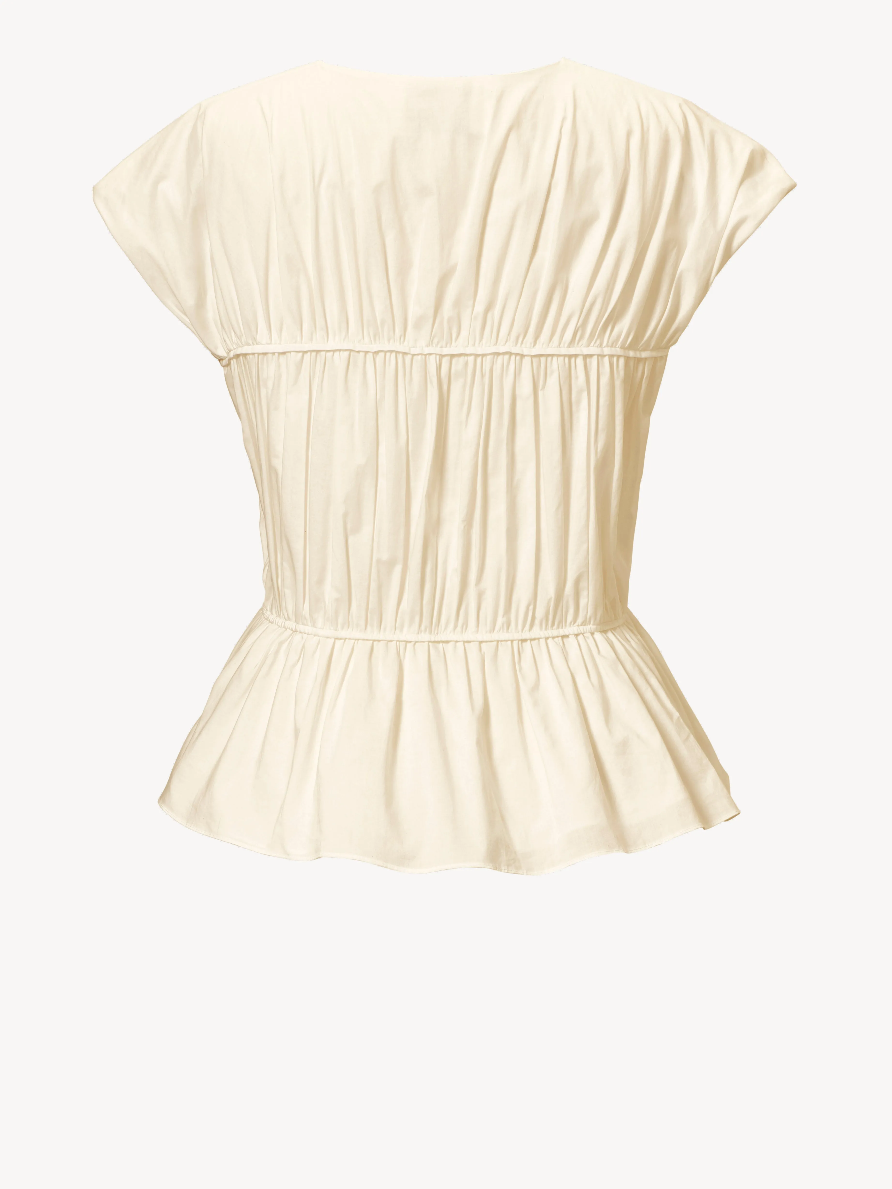 Thea Organic Cotton Gathered Sleeveless Top Cream sold by TOVE product image thumbnail 2