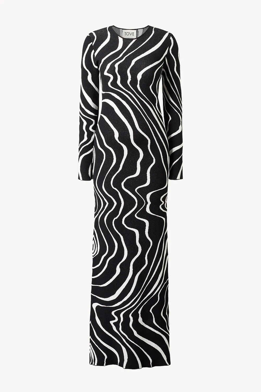 Nika Knitted Dress Black/White sold by TOVE