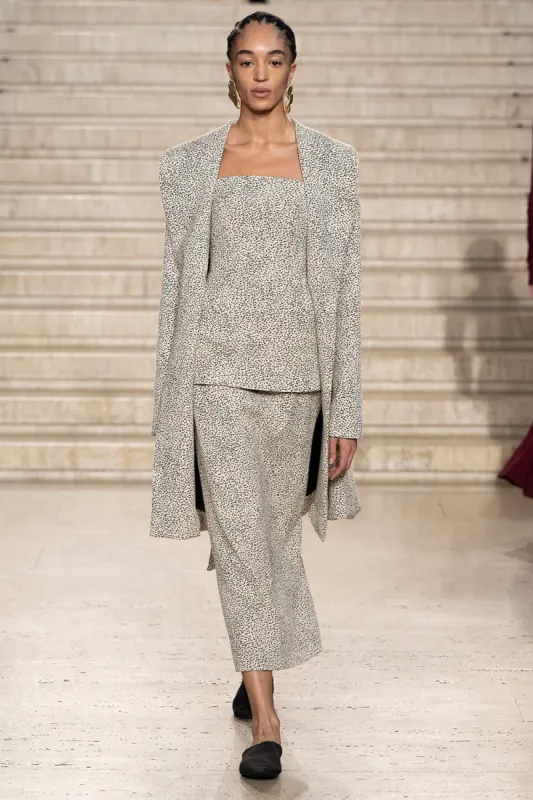 Cora Coat Cream/Black sold by TOVE