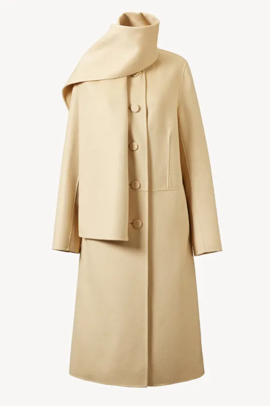 Mio Signature Scarf Coat Soft Sand sold by TOVE