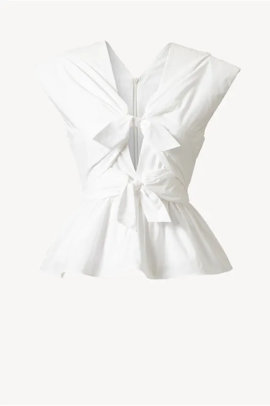 Elen Top Organic Cotton White sold by TOVE