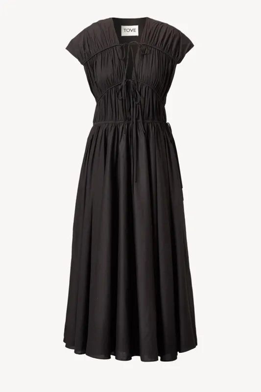 Ceres Organic Cotton Midi Dress Black sold by TOVE