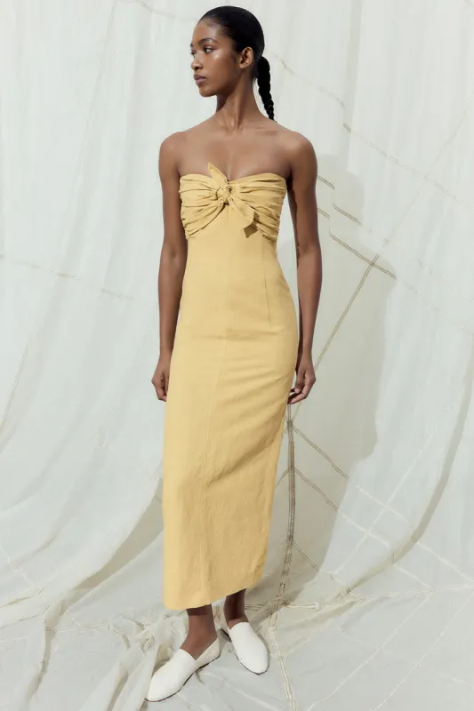 Rahel Dress Light Sand sold by TOVE