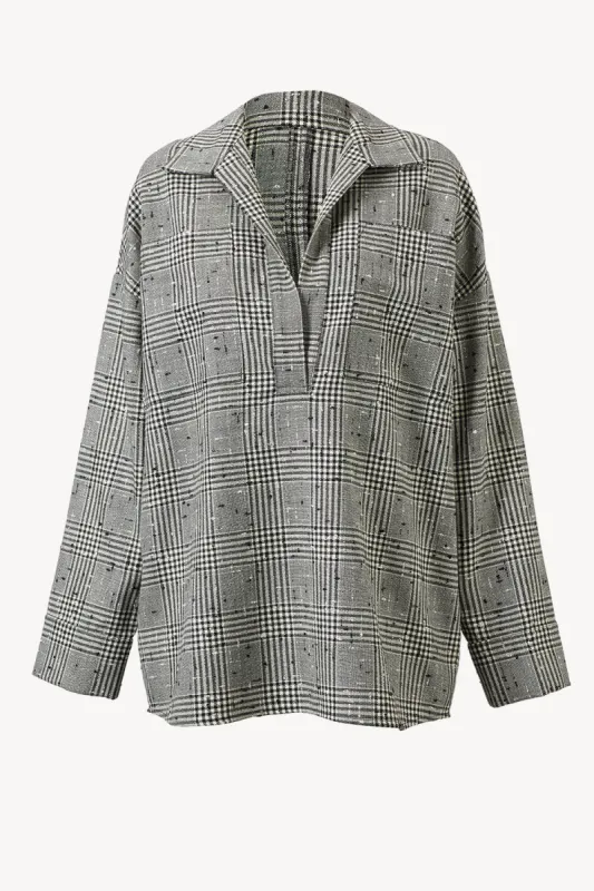 Noelia Shirt Black Check sold by TOVE