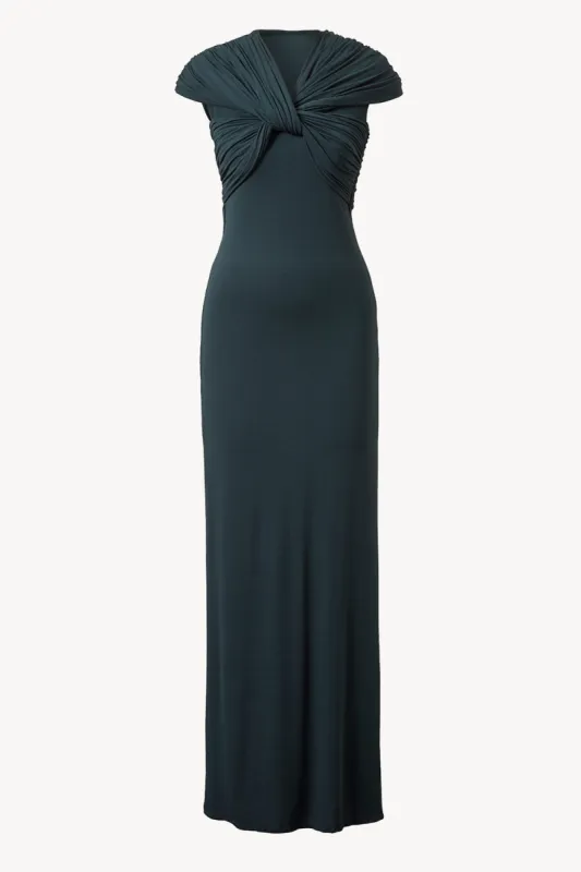 Lorna Dress Dark Green sold by TOVE