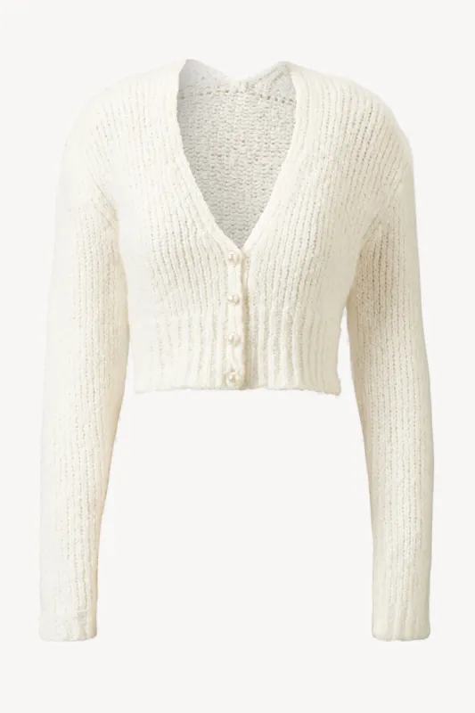 Louise Cashmere Cardigan Ivory sold by TOVE