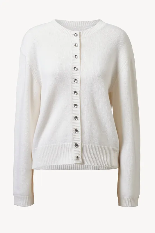 Nila Cashmere Cardigan Soft White sold by TOVE