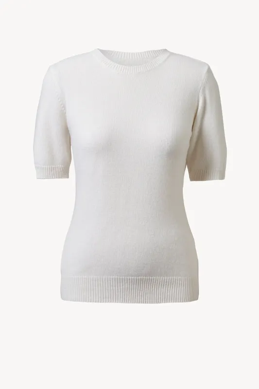 Lura Cashmere Top Soft White sold by TOVE
