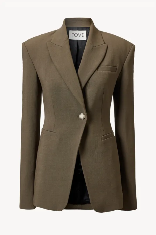 Elda Jacket Dark Olive sold by TOVE