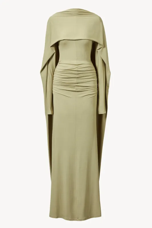 Malena Dress Pale Khaki sold by TOVE