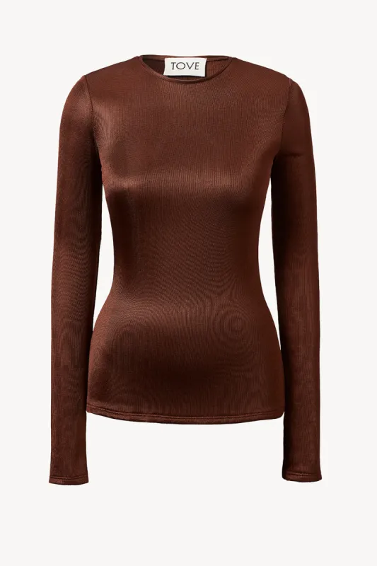Mayra Top Burgundy sold by TOVE