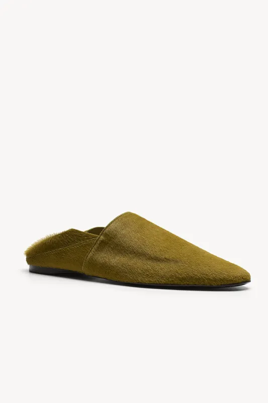 Pascale Slipper Ponyskin Chartreuse sold by TOVE