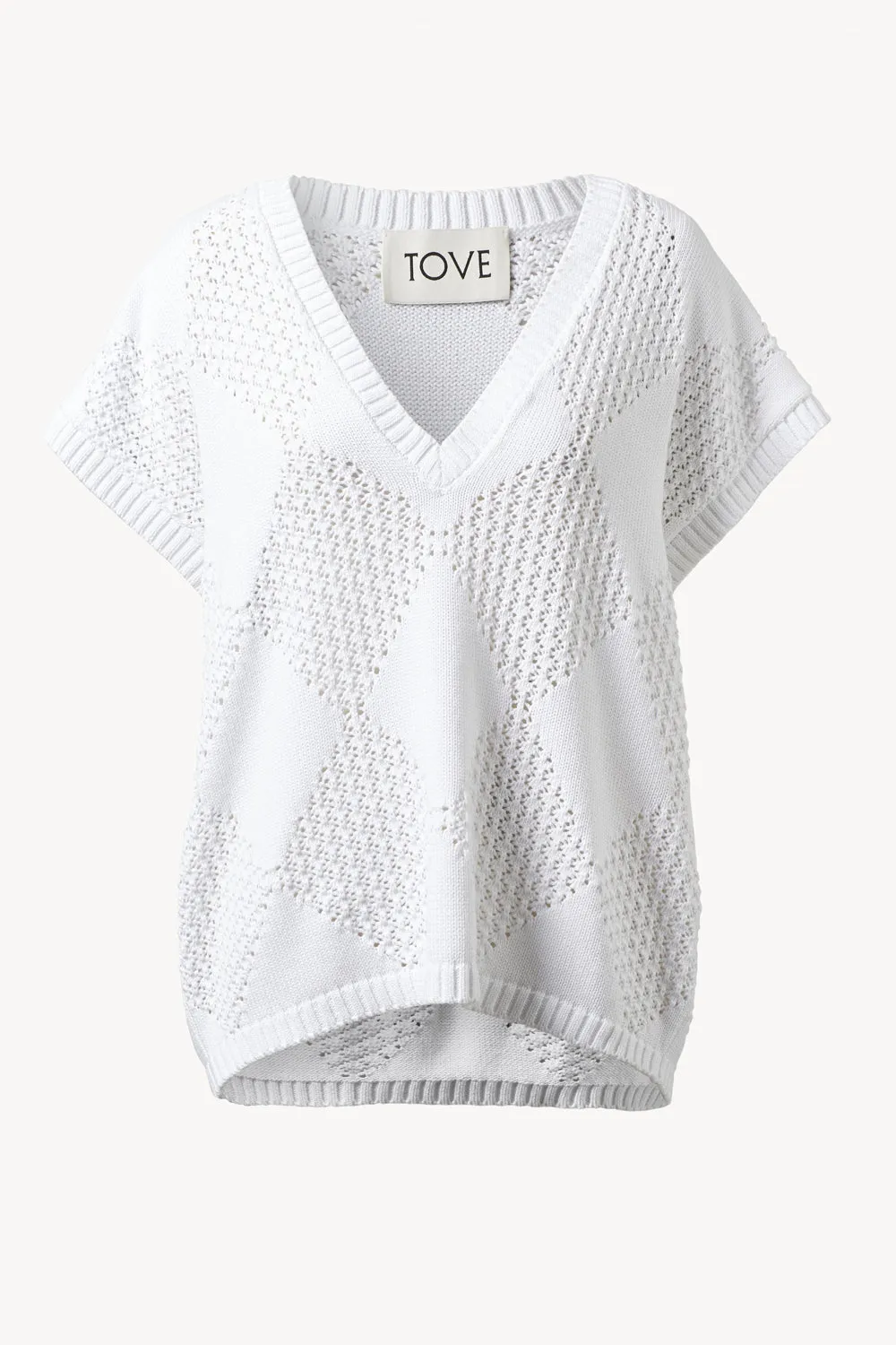 Ciel Knitted Sleeveless Top White sold by TOVE