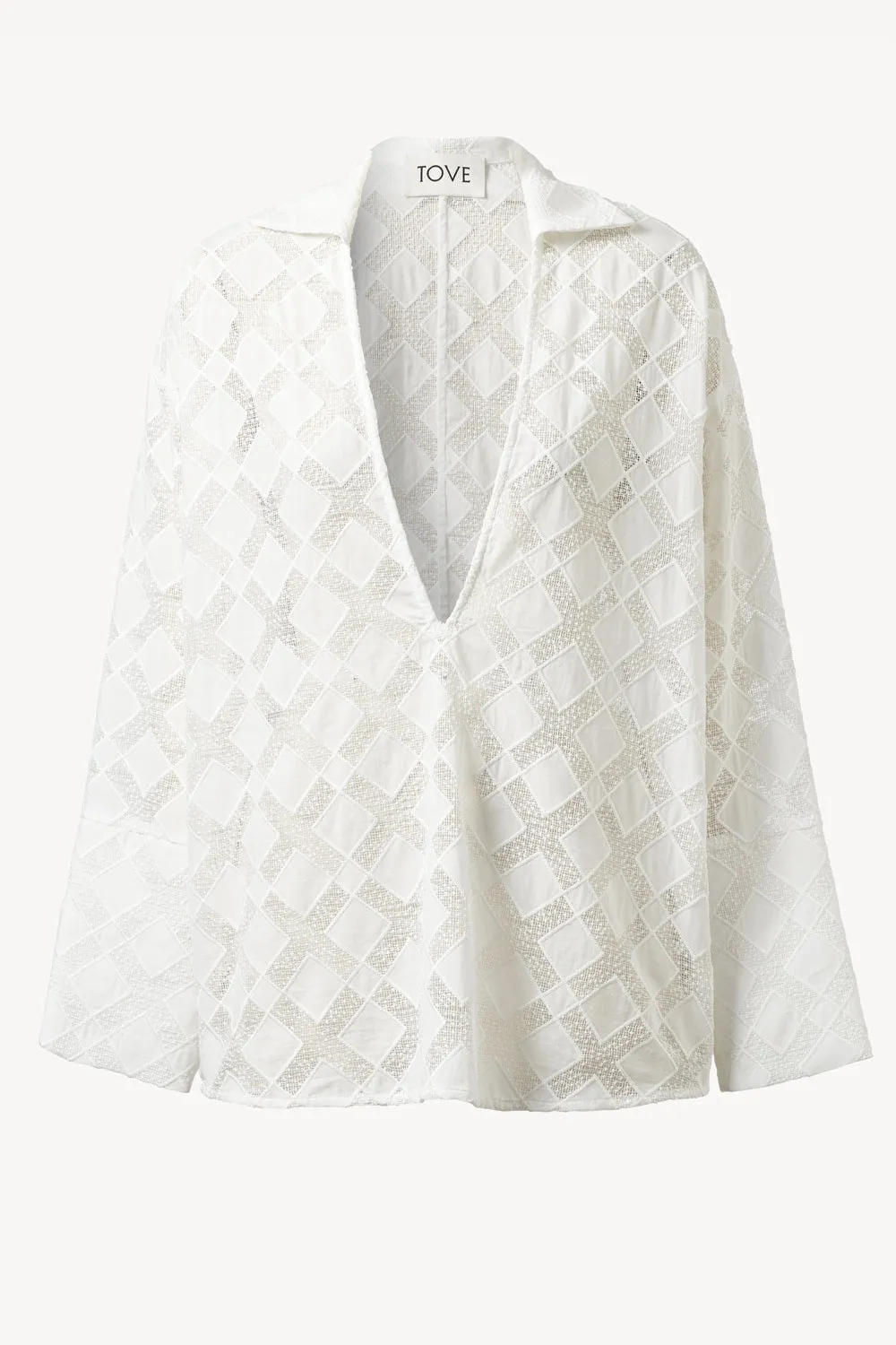 Luisa Top Open-Weave White sold by TOVE