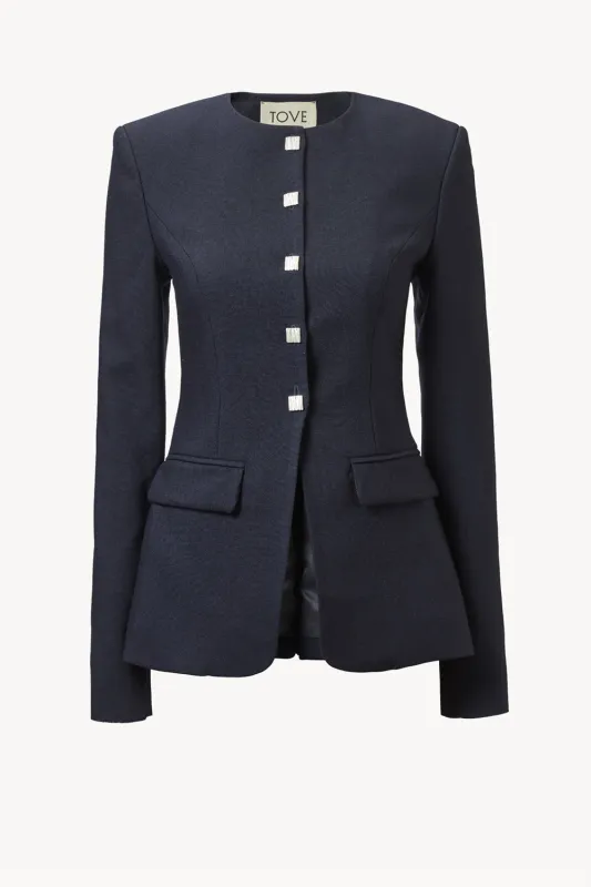 Moya Jacket Navy sold by TOVE