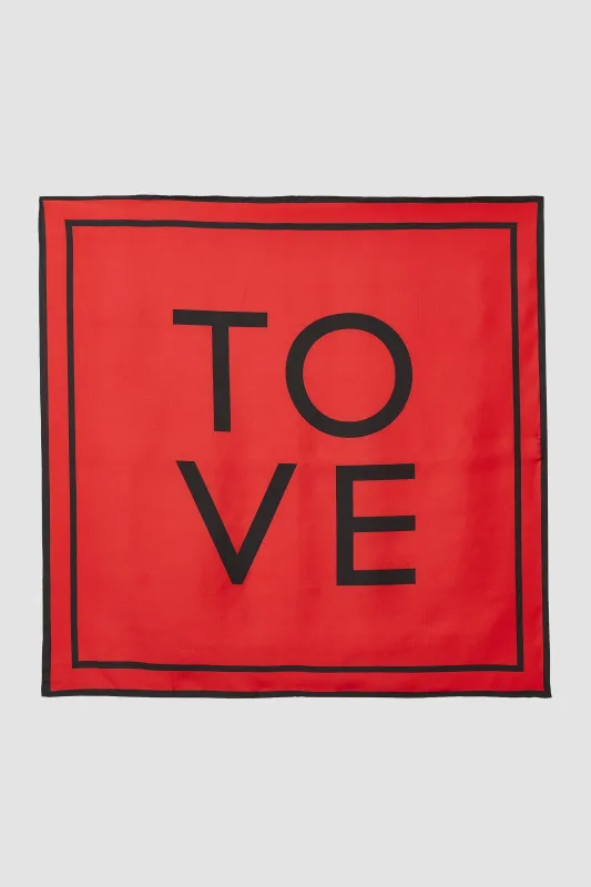 Rowe Silk Scarf Carmine Red sold by TOVE