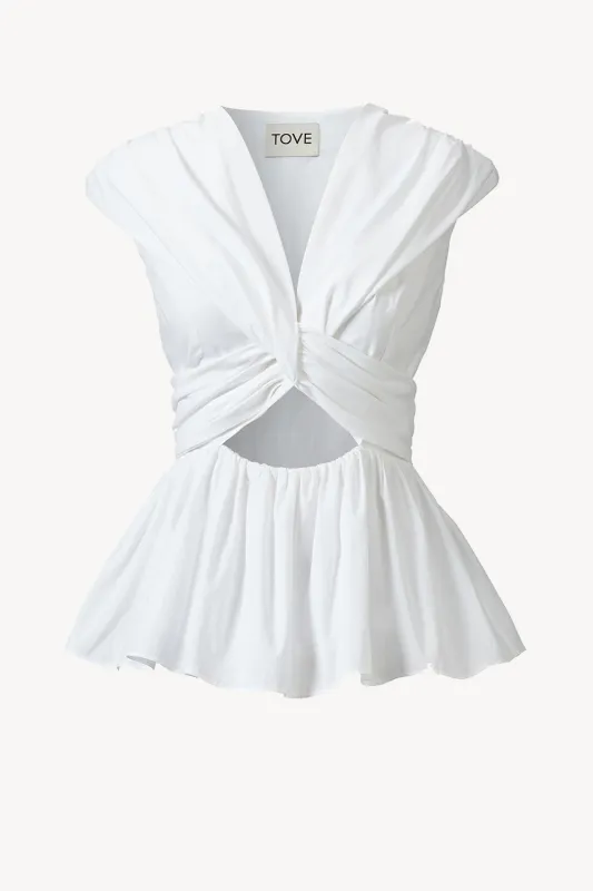 Leila Top Organic Cotton White sold by TOVE