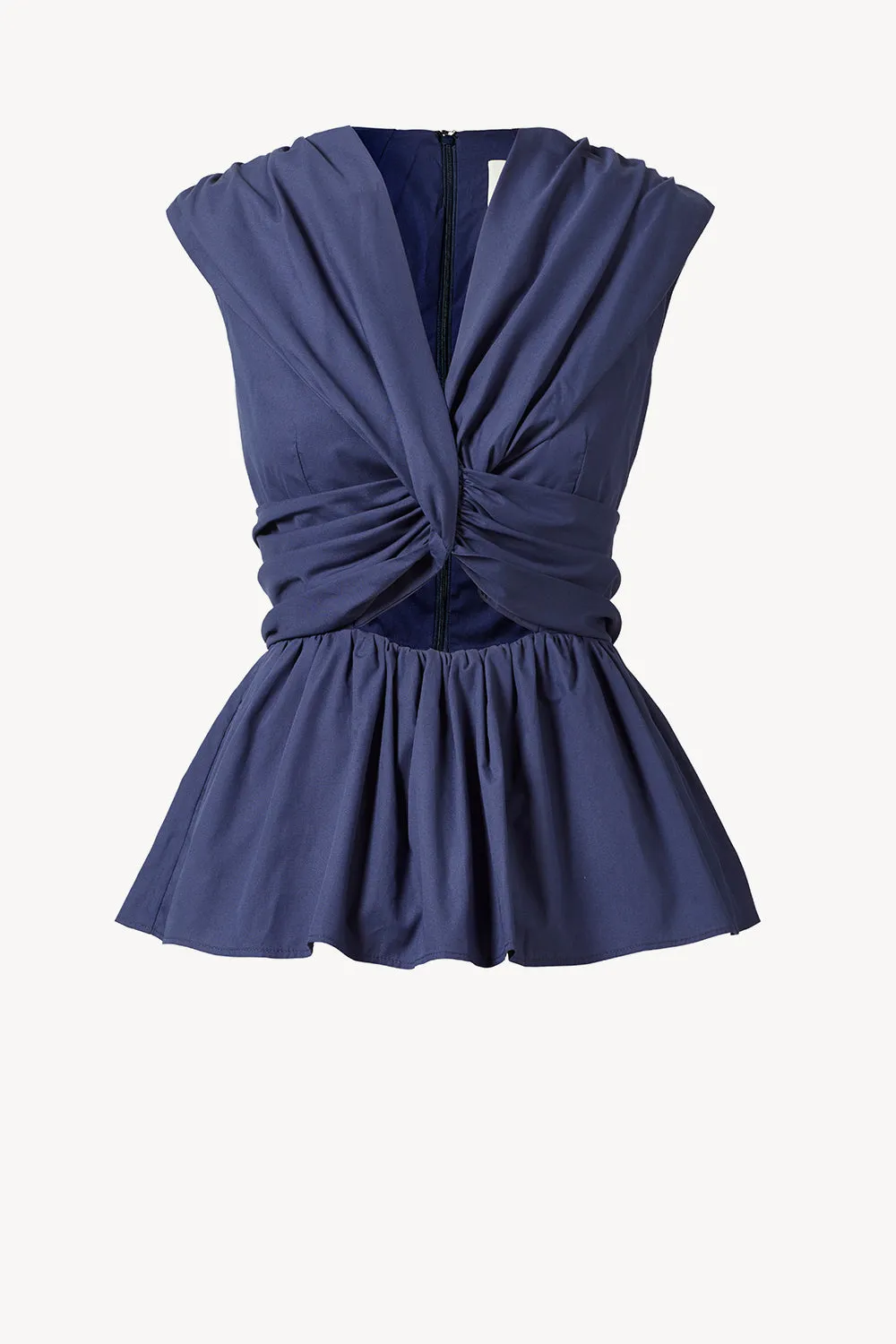 Leila Top Organic Cotton Navy sold by TOVE