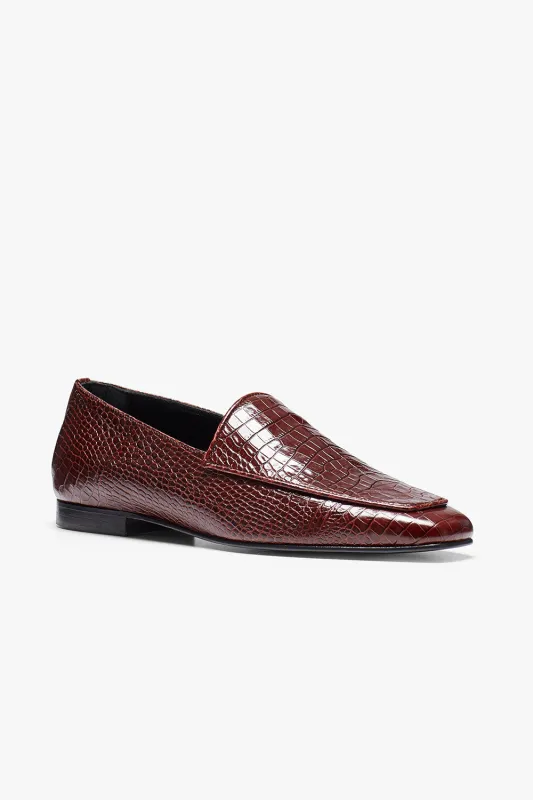 Cora Loafer Textured Burgundy sold by TOVE