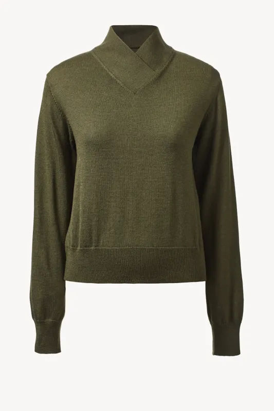 Detta Knit Top Moss Green sold by TOVE